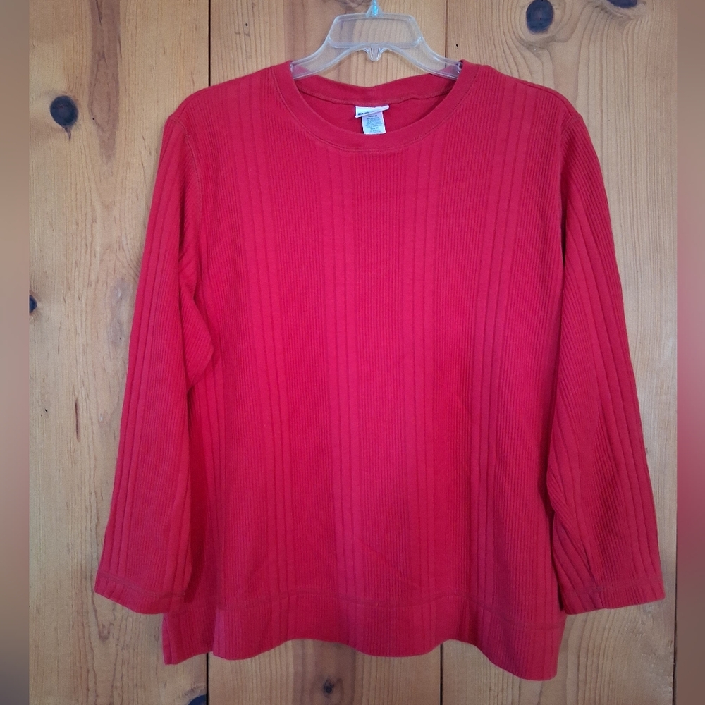 Basic Editions Long Sleeve Ribbed Top
